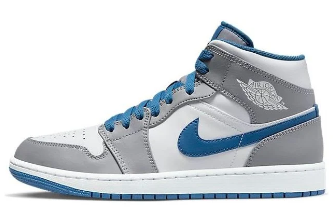 Air Jordan 1 Mid 'Cement Grey True Blue' | Blue Blueprint DQ8426-014
