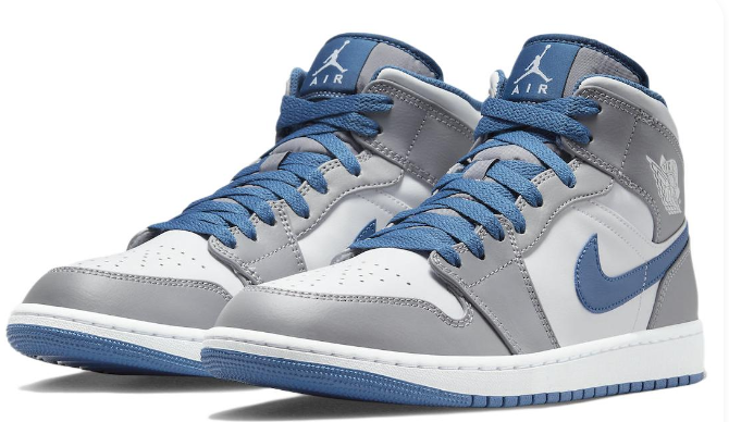 Air Jordan 1 Mid 'Cement Grey True Blue' | Blue Blueprint DQ8426-014