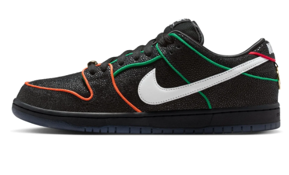Nike SB Dunk Low Pro QS 'Black / White / Challenge Red' | Scarlet Punctuation